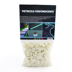 Pietricele fosforescente decorative  glow albe care lumineaza verde