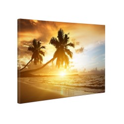 Tablou canvas fosforescent Tropical Island, 40x20 cm