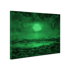 Tablou canvas fosforescent Apus rosu, 40x20 cm