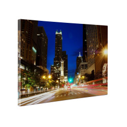 Tablou canvas fosforescent Night in Chicago, 60x40 cm