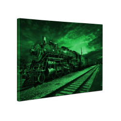 Tablou canvas fosforescent Fantastic Train, 60x40 cm