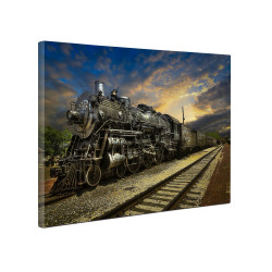 Tablou canvas fosforescent Fantastic Train, 60x40 cm