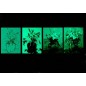 Set tablou fosforescent Lectia de pictura in 4 pasi - Flori 