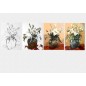 Set tablou fosforescent Lectia de pictura in 4 pasi - Flori 
