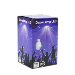 Bec LED RGB rotativ 3W, E27, proiectie disco multicolora