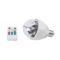 Bec proiector disco LED 3W, E27, rotativ, RGB, senzor sunet, telecomanda
