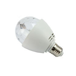 Bec proiector disco LED 3W, E27, rotativ, RGB, senzor sunet, telecomanda