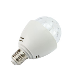 Bec proiector disco LED 3W, E27, rotativ, RGB, senzor sunet, telecomanda