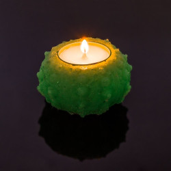 Suport fosforescent pentru lumanare, handmade, Cactus 7 cm