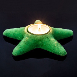 Suport lumanare luminescent, mini steluta, acryl, diametru 4 cm