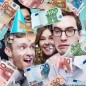 Tun confetti party bani falsi euro 60 cm Tun confetti party bani falsi euro 60 cm