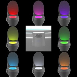 Lumina LED 1W, pentru toaleta, senzor miscare, multicolora, rezistenta la apa