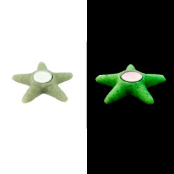 Suport lumanare luminescent, mini steluta, acryl, diametru 4 cm