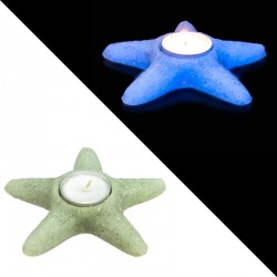 Suport lumanare luminescent, mini steluta, acryl, diametru 4 cm