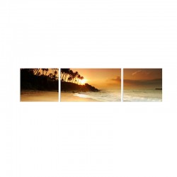 Set tablou fosforescent Tropical Sunset, 3 piese, canvas 
