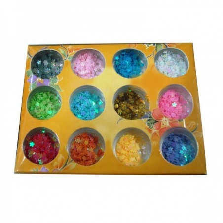 Set 12 paiete decorative multicolore pentru unghii