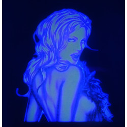 Sticker transparent  cu imagine uv invizibila fluorescenta
