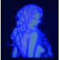 Sticker transparent  cu imagine uv invizibila fluorescenta