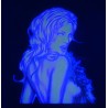 Sticker transparent  cu imagine uv invizibila fluorescenta