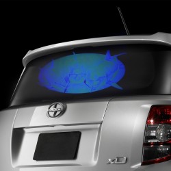 Sticker transparent  cu imagine uv invizibila fluorescenta