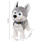 Caine interactiv Husky pentru copii, cu telecomanda, merge, emite sunete, 26,7x24 cm, gri/alb