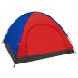 Cort camping pentru 4 persoane, impermeabil, husa transport, 190x190x2 cm, albastru/rosu Cort camping pentru 4 persoane, impermeabil, husa transport, 190x190x2 cm, albastru/rosu