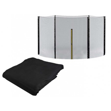 Plasa pentru trambulina, exterioara, 6 bare sustinere, 305x180 cm, negru