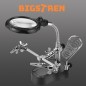 Lupa iluminata LED, zoom 3.5X 12X, cu suport si brate pentru ciocan lipit
