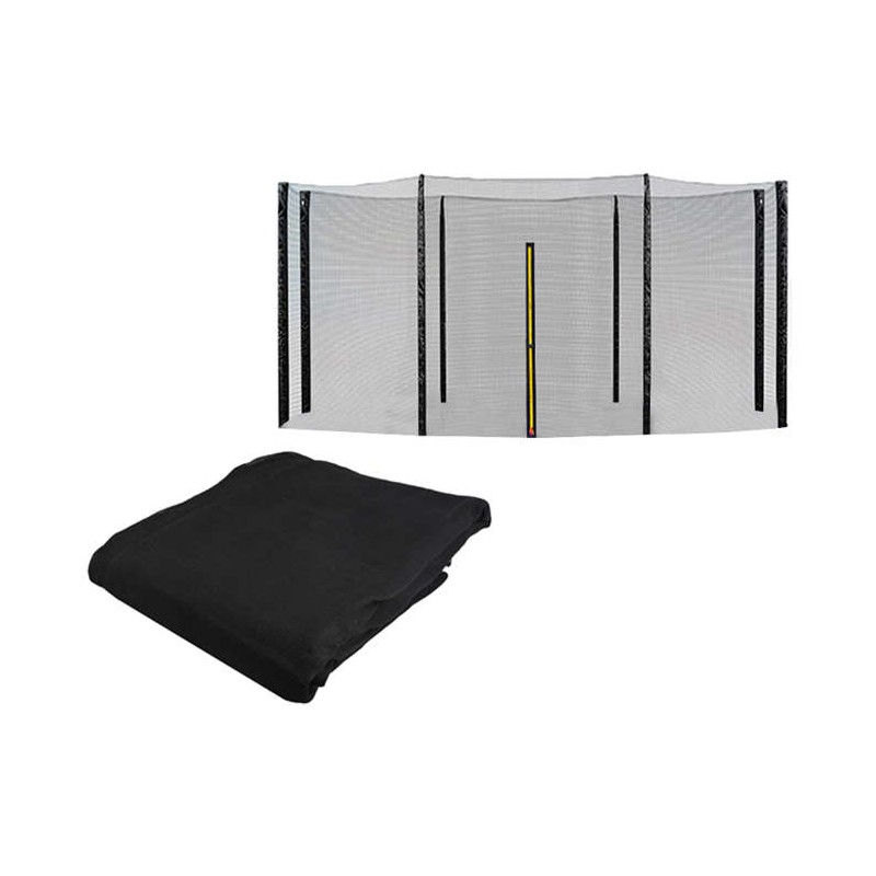 Plasa de siguranta pentru trambulina exterior, 8 bare sustinere, diametru 427 cm, fermoar si catarame