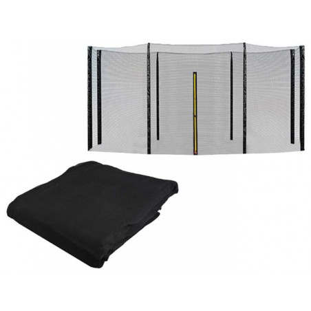 Plasa de siguranta pentru trambulina exterior, 8 bare sustinere, diametru 427 cm, fermoar si catarame