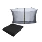 Plasa de siguranta pentru trambulina, cu fermoar si catarame, 8 bare sustinere, 427x170 cm, negru