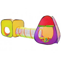 Cort cu tunel pentru copii, 200 bile colorate, husa depozitare, interior/exterior