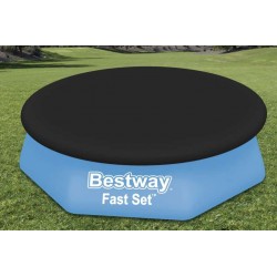 Husa piscina, rezistenta intemperii, orificii drenare, diametru 244 cm, negru