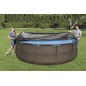 Prelata piscina rotunda, flexibila, rezistenta vant, 366cm, 2,85kg, negru