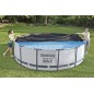 Prelata piscina rotunda, flexibila, rezistenta vant, 366cm, 2,85kg, negru