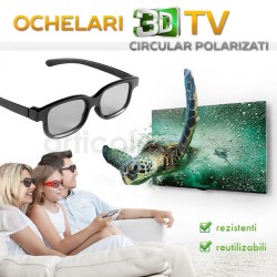 Ochelari 3D pasivi polarizati  tip Wayfarer pentru TV