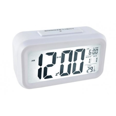 Ceas digital LCD, senzor pentru iluminare, alarma, termometru, calendar