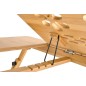 Masuta laptop 17", pliabila, 4 trepte inclinare, sertar, suport cana, lemn, natur
