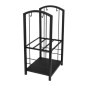 Suport depozitat lemne semineu, inaltime 73 cm, 2 nivele, 4 accesorii otel, negru