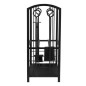 Suport depozitat lemne semineu, inaltime 73 cm, 2 nivele, 4 accesorii otel, negru