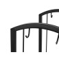 Suport depozitat lemne semineu, inaltime 73 cm, 2 nivele, 4 accesorii otel, negru