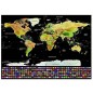 Harta lumii razuibila, limba engleza, drapeluri, 82x59 cm, multicolora
