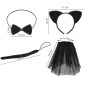 Costum pisica fetite, fusta, papion, urechi, coada, negru