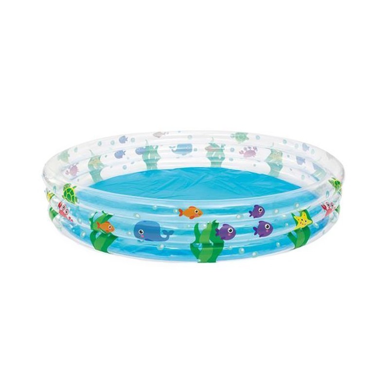 Piscina gonflabila rotunda, diametru 183 cm, capacitate 480l, 3 inele, imprimeu vesel, pentru copii Piscina gonflabila rotunda, diametru 183 cm, capacitate 480l, 3 inele, imprimeu vesel, pentru copii
