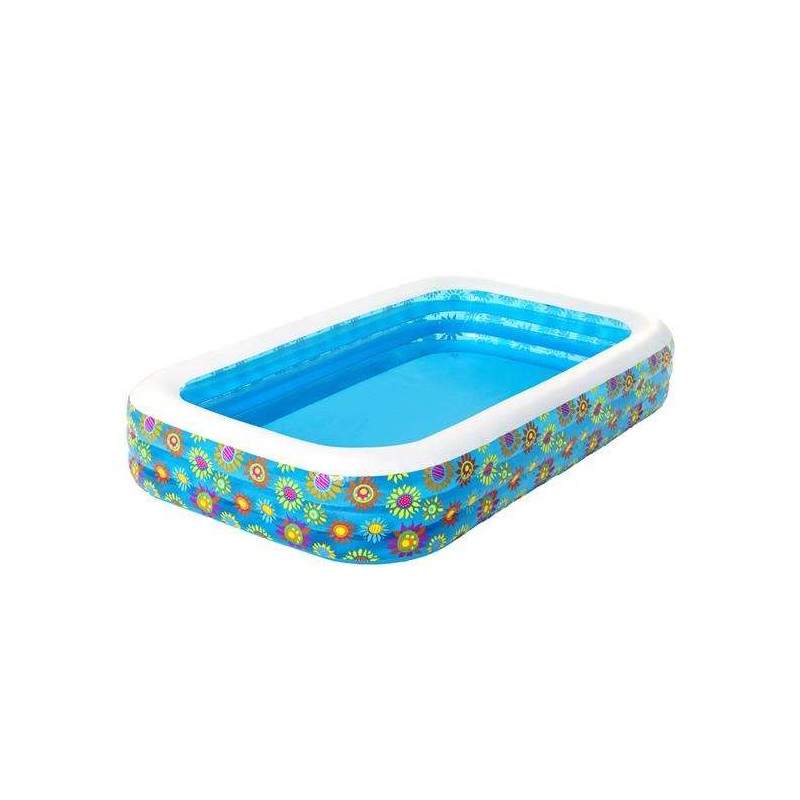 Piscina gonflabila dreptunghiulara capacitate 1161 litri, 305x183x56 cm, imprimeu floral, supapa golire, Bestway Piscina gonflabila dreptunghiulara capacitate 1161 litri, 305x183x56 cm, imprimeu floral, supapa golire, Bestway