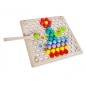 Puzzle tip Montessori cu margele colorate din lemn, accesorii incluse, dezvoltare motricitate si memorie