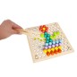 Puzzle tip Montessori cu margele colorate din lemn, accesorii incluse, dezvoltare motricitate si memorie