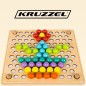 Puzzle tip Montessori cu margele colorate din lemn, accesorii incluse, dezvoltare motricitate si memorie