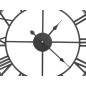 Ceas de perete stil retro, negru, metal, diametru 47.5 cm