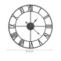Ceas de perete stil retro, negru, metal, diametru 47.5 cm Ceas de perete stil retro, negru, metal, diametru 47.5 cm